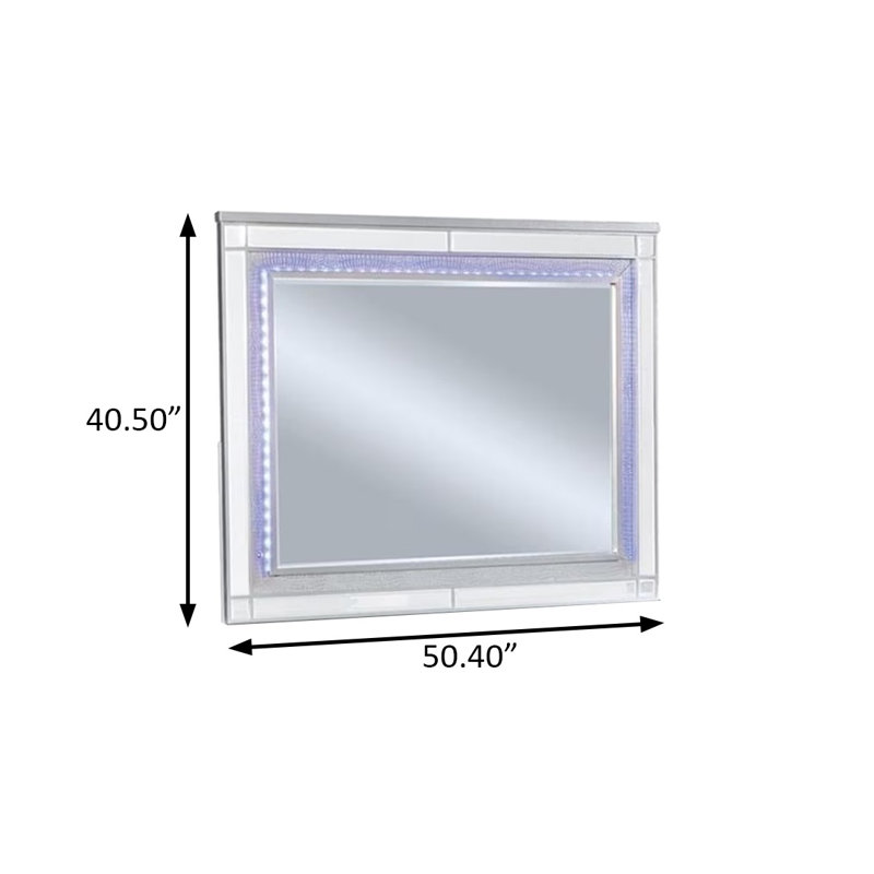 50.4"W Contemporary Mirror, Silver