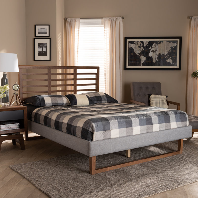 Lit plateforme tapissier Mariyam, Double