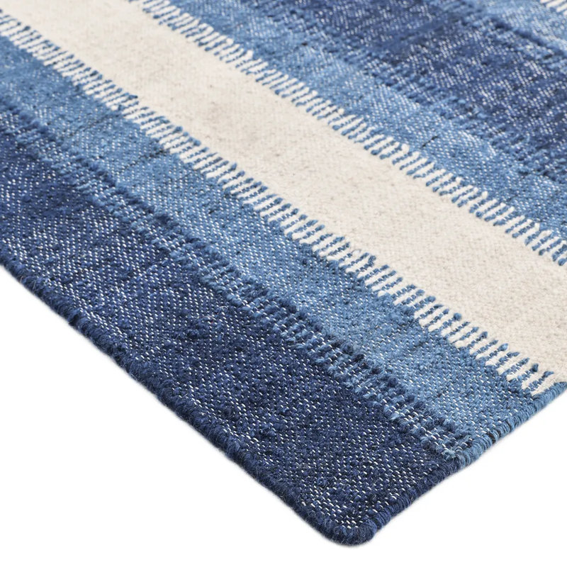 Levi Striped Area Rug in Blue, Rectangle 8' x 10'