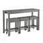 Ensemble de table de bar 59 pouces avec prise électrique, 3 tabourets rembourrés et conception compacte pour une vie moderne-233054240
