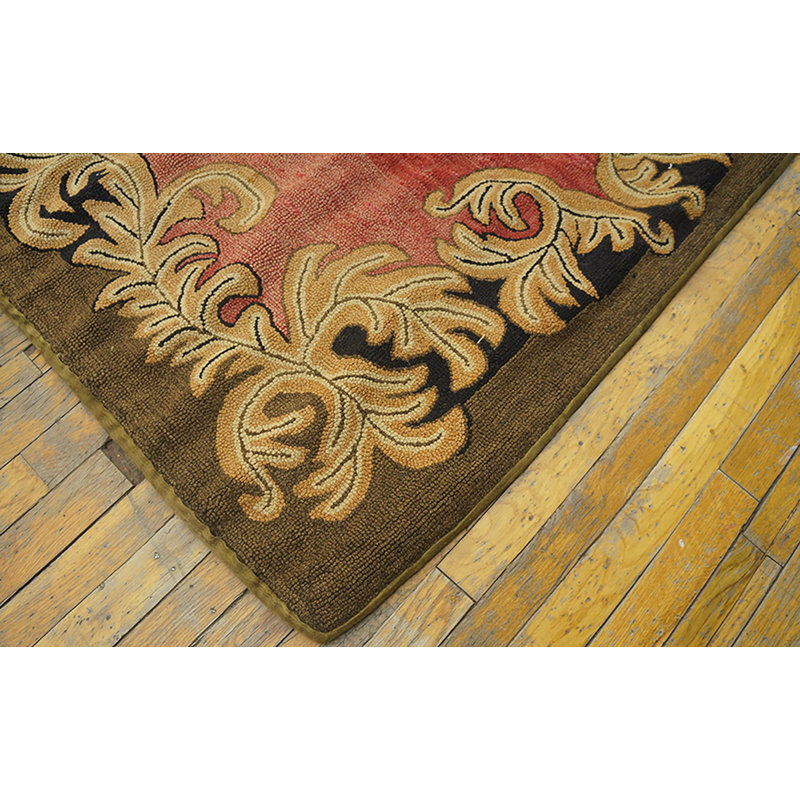 Tapis antique américain crocheté American Coral 1930