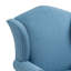 Fauteuil à oreilles rembourré en lin bleu ciel Duward avec accoudoirs roulés et pieds en bois massif-1476103150