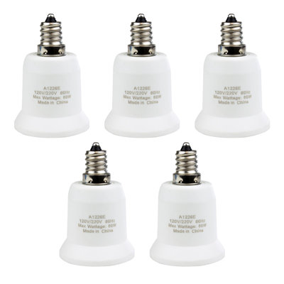 Candelabra to Standard Light Bulb Socket Adapter