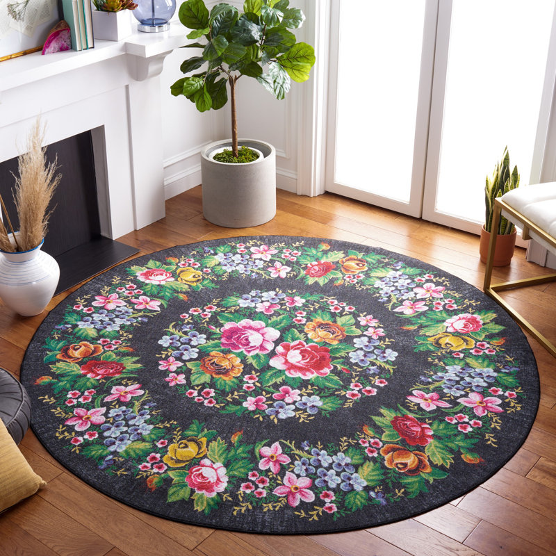 Tapis floral Sukhraj Performance, Rond 6 pi 7 po