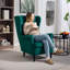 HOMCOM Modern Accent Chair Wingback Armchair High Backrest-774362505