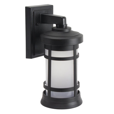 Solus Artisan Small Cylinder Wall Mount Security Lantern with Frosted Lens, Dusk-to-Dawn Sensor & Motion Sensor