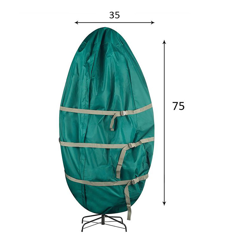 Christmas Tree Storage Bag - Upright Zippered Canvas Cover for Artificial Trees with Buckle Straps and Cinch by Tiny Tim Totes