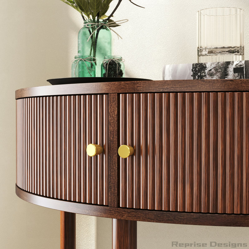 Console Louie avec 2 portes et tablette inférieure Louie, Brown
