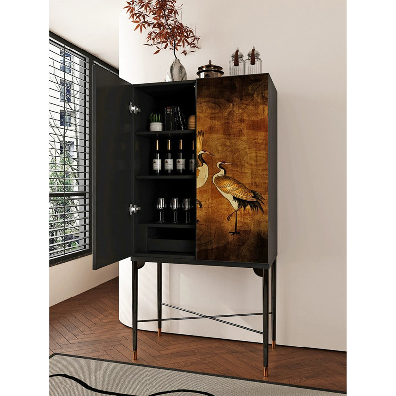 Painted Crane Bookcase