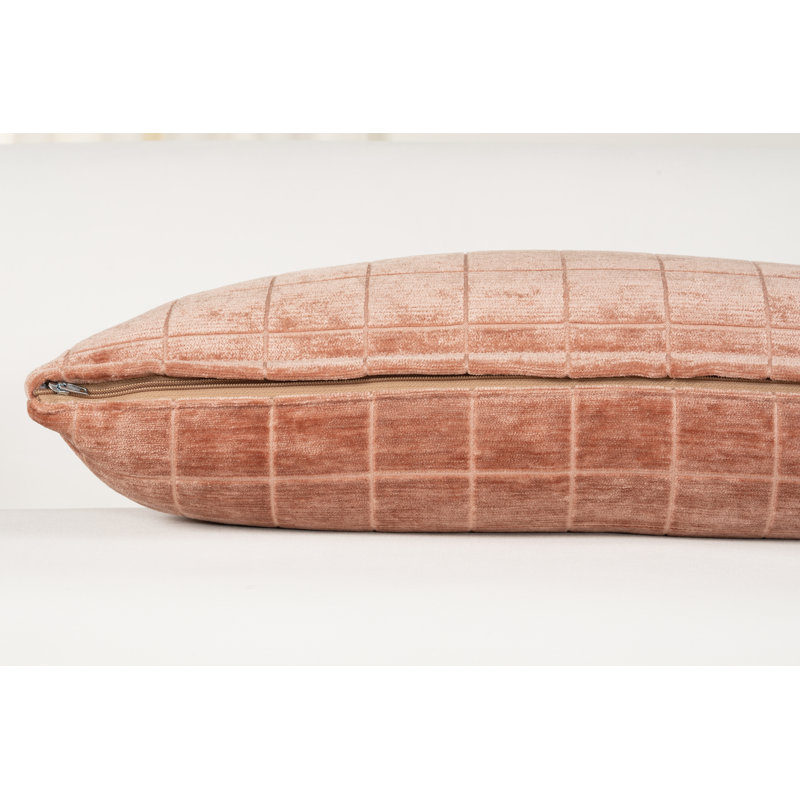Coussin décoratif Vermouth Otterville, H 12 po x l 21 po, Plumes, Motif géométrique terre cuite