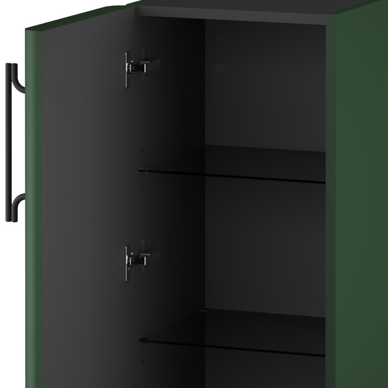 Ashauria Bathroom Cabinet, Left, Conifer Green Supermatt/Black