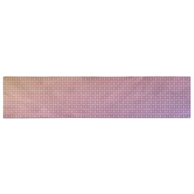 Chemin de table Avicia, 90 po x 16 po, Mauve / jaune clair, Coton