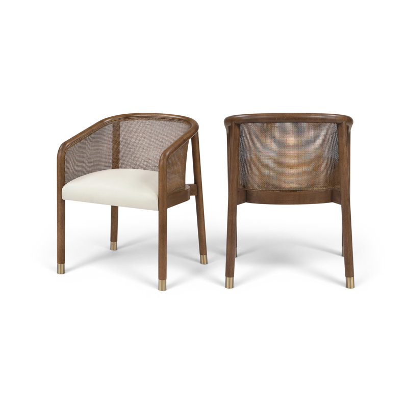 Chaise rembourrée Sylvan, Cream Vegan Leather, Brown