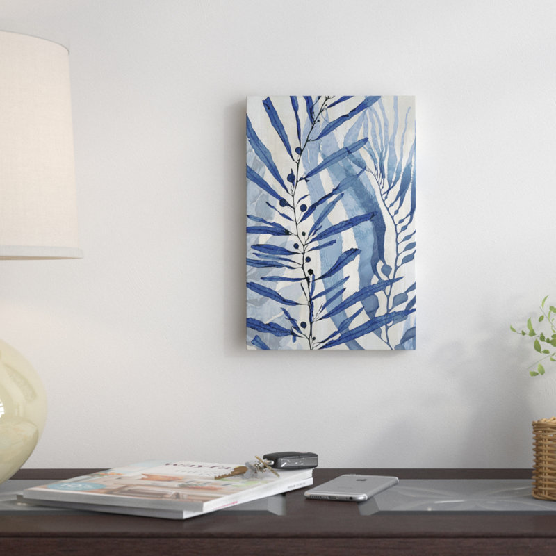 «Sea Nature in Blue II», reproduction d'art sur toile, H 26 po x l 18 po x P 1,5 po, Toile avec cadre noir, Pas de tapis