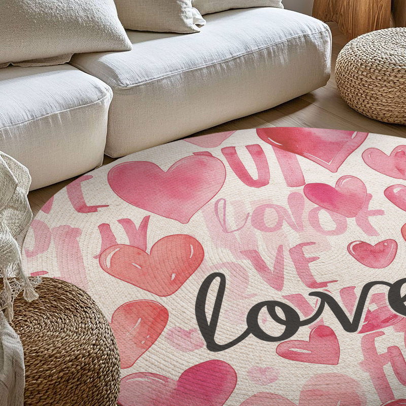 Tapis tressé Love-Note, Rond 5 pi