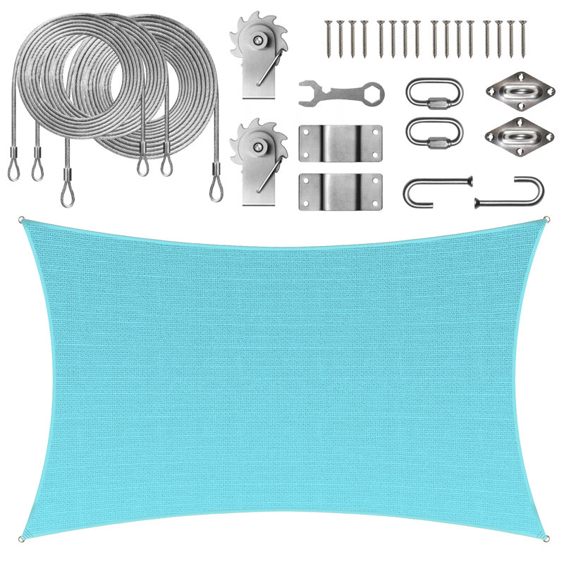 Ensemble d'ombrage rectangulaire avec treuil Colourtree, 8 pi x 10 pi, Turquoise