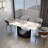 Modern Rectangular Sintered Stone Dining Table with Pedestal Base-305173030-274423205-277862813