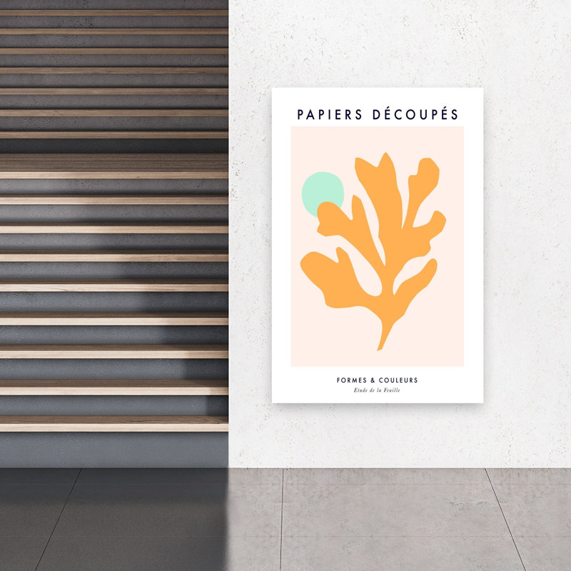 «Cut Leaf Forms Abstract Minimalist Modern Nature Plant», reproduction d'art murale, 60" H x 40" W