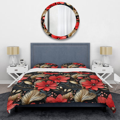 Ensemble de housse de couette Red Gloden Hollywood Glam