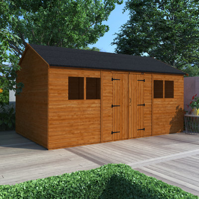 10 ft. W x 16 ft. D Solid Wood Loglap Apex Workshop