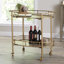 Chariot-bar ovale en métal à 2 niveaux avec roulettes-1039481863