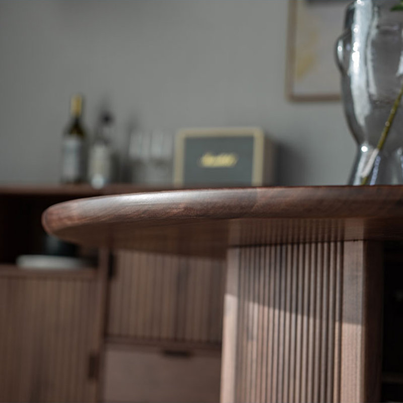 Table de salle à manger ronde en bois massif de style américain, H 29,5 po x L 51 po x l 51 po