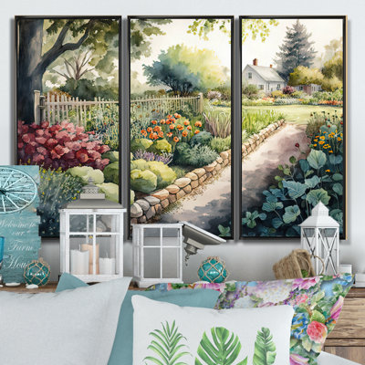 " Fresh Garden At The Cottage III " 3 - Pieces