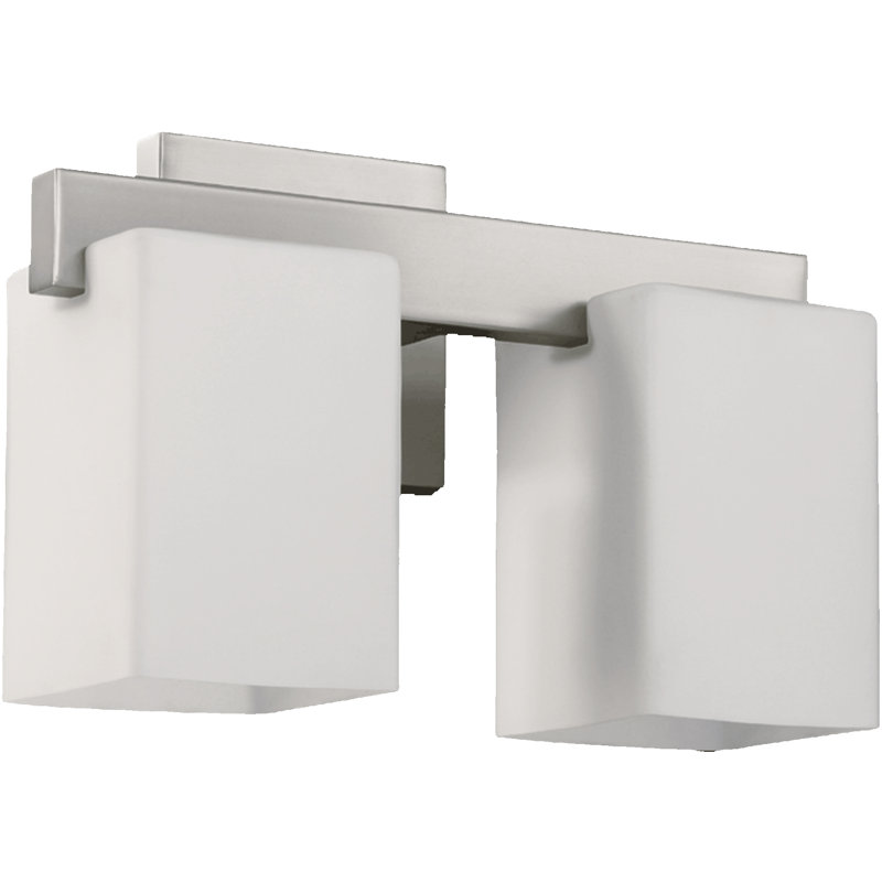 Éclairage pour meuble-lavabo 2 lumières Nagel, Nickel satiné