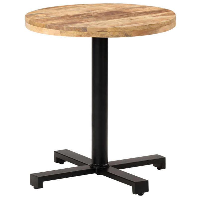 Bistro Table Round Solid Acacia Wood, 27.56" D x 27.56" L, Oak