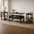 Pomona 3-Piece Living Room Set – 42” Lift-Top Coffee Table & 2 End Tables with Shelves