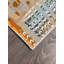 Tapis en chenille de coton à imprimé numérique orange et brun Nathen-1085995322
