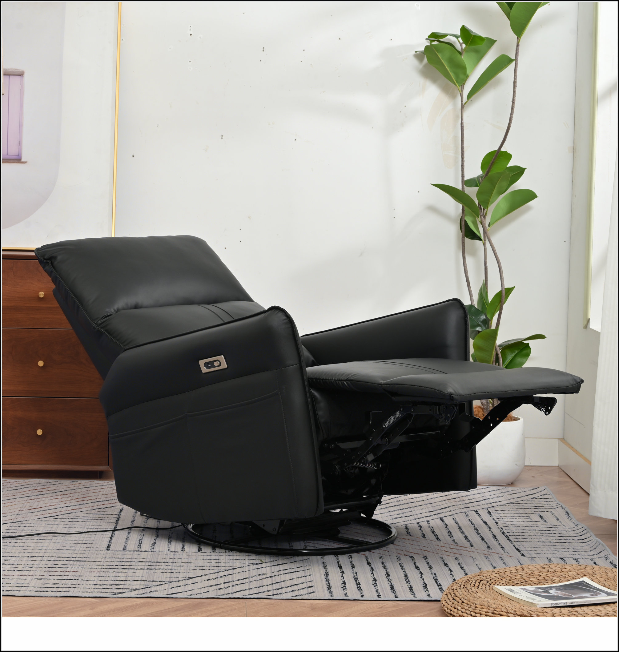 Hokku Designs Power Swivel Rocker Recliner Chair for Adults, 270 ...