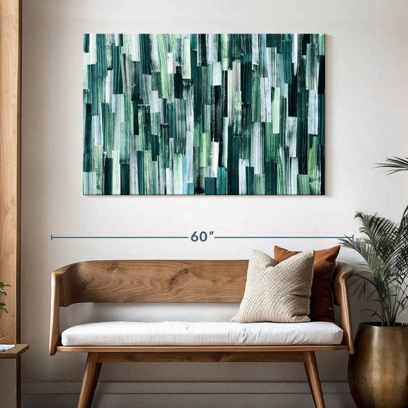 Avery Emerald Brushstrokes, 32" H x 48" W