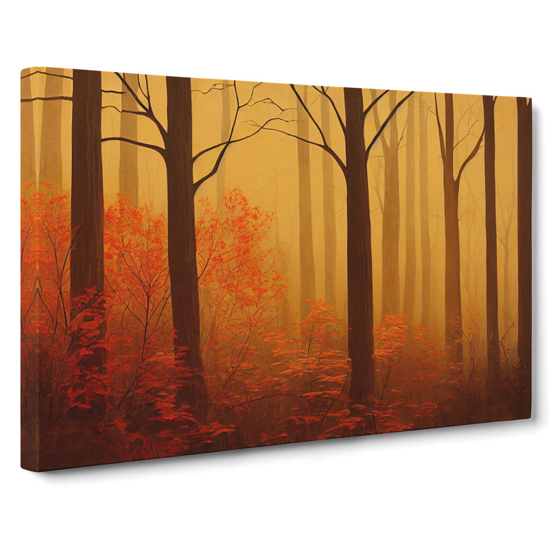 Delightful Autumn Forest - Wrapped Canvas, 35cm H x 50cm W x 3cm D