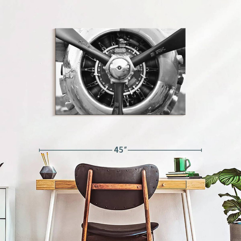 Impression sur toile d'hélice d'avion, H 24 po x l 36 po x P 1,25 po