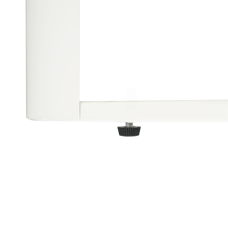 Table d'appoint ronde d'intérieur en métal à 3 niveaux avec armoire à porte coulissante, blanc mat, Matte White