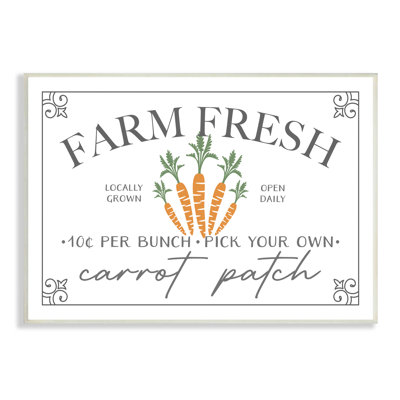 " Farm Fresh Carrot Patch Seasonal Springtime Vegetables " Textual Art Print