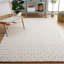 Tapis en laine tissé à la main à motif géométrique ivoire / doré Nystead-353198477