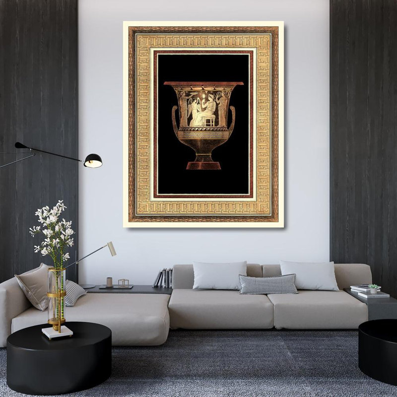 Astoria Grand Moses, Henry Gallery Wrapped Canvas Art Titled: Etruscan Earthenware IV, 45" H x 36" W