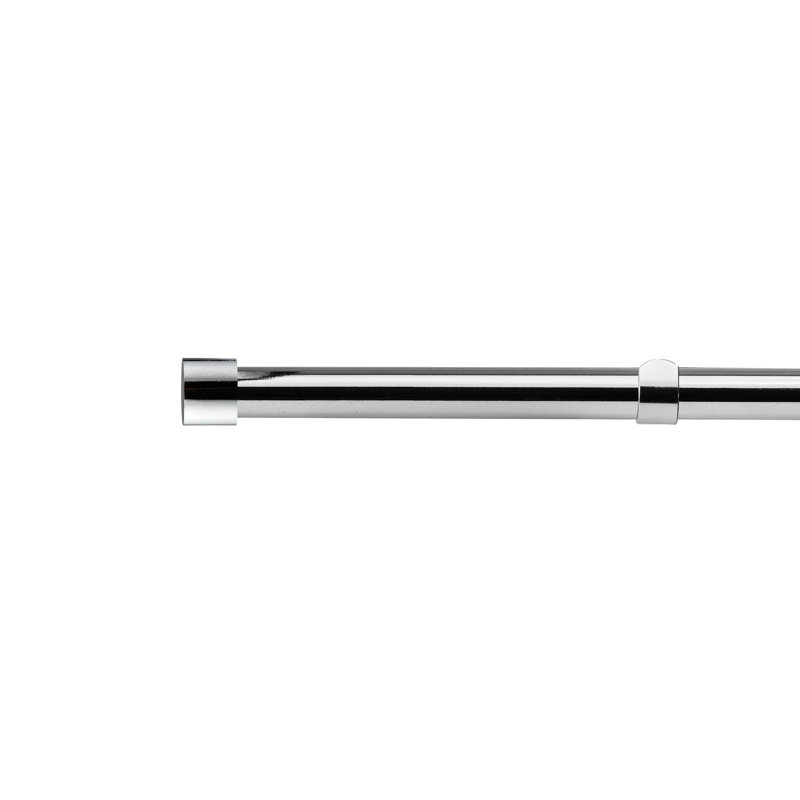 Full Stop Extendable Eyelet Curtain Pole and Hardware Set, 1.2 - 2.1m, Chrome