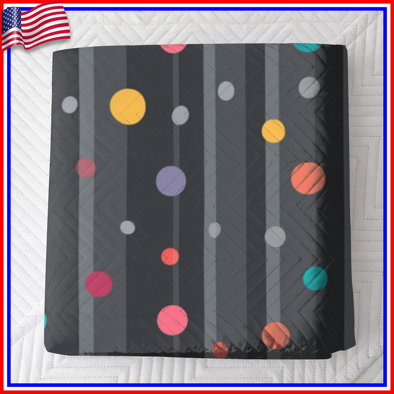 Colourful Dotted Stripes Quilted Bedspread All Sizes, King