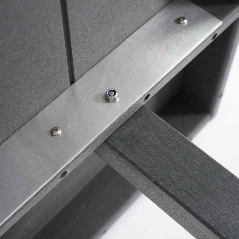 Table de patio grise en Hdpe, conception moderne résistante aux intempéries pour l'extérieur