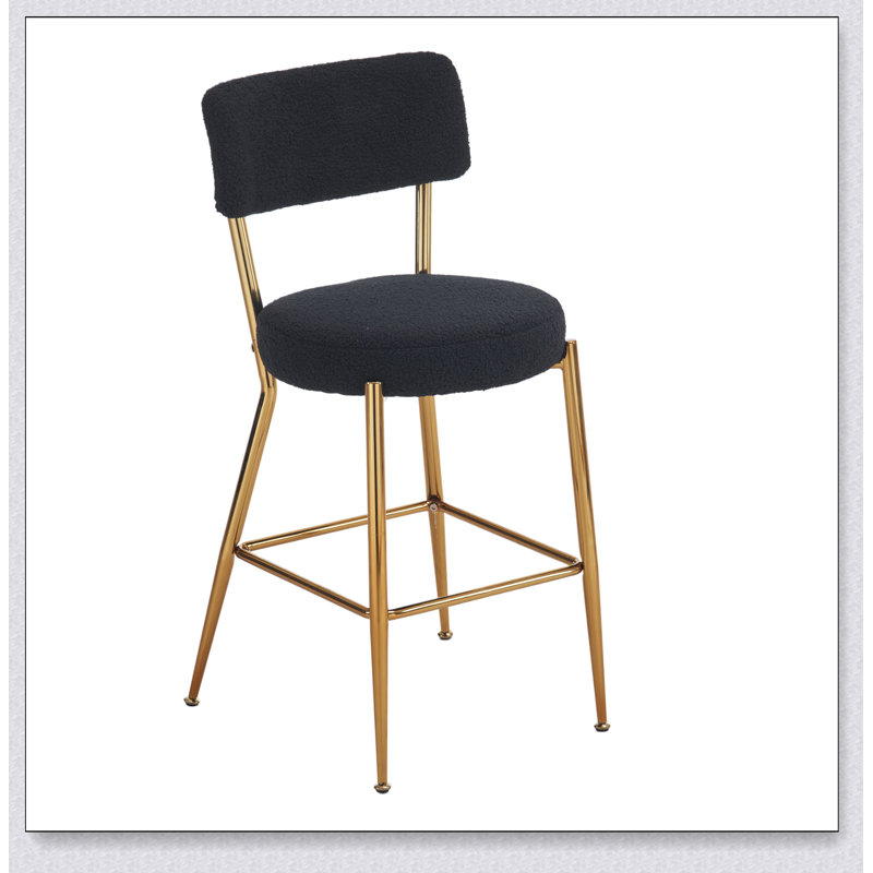 Tabouret de comptoir Mylhana, Noir