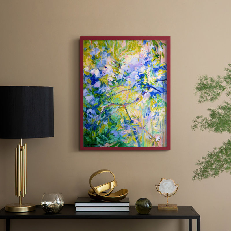 «My Quiet Place I», reproduction encadrée - bois massif, H 11 po x l 9 po, Rouge