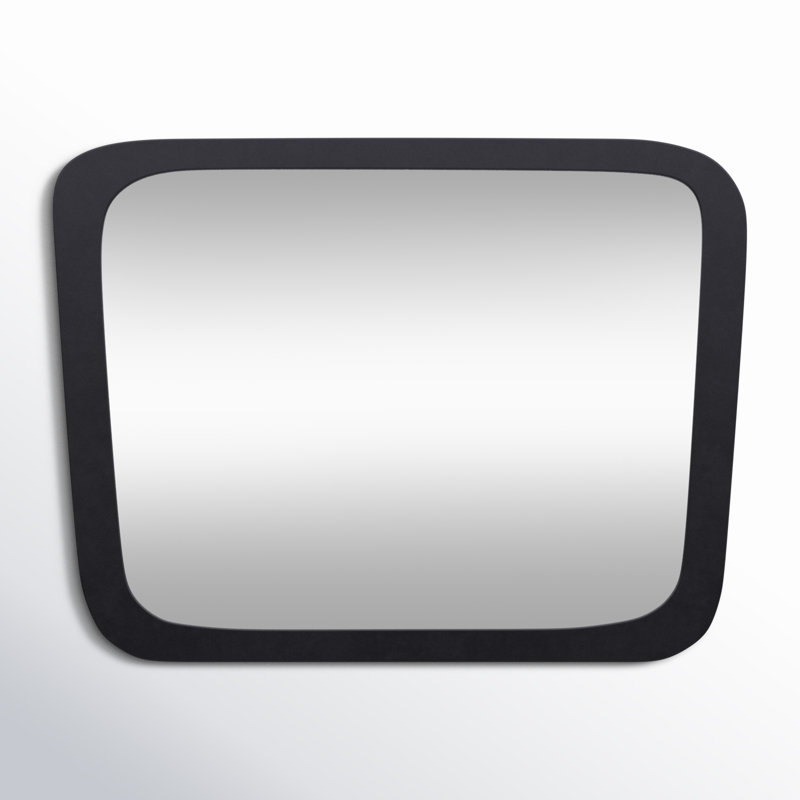 Black Acacia Wood Rectangular Wall Mirror