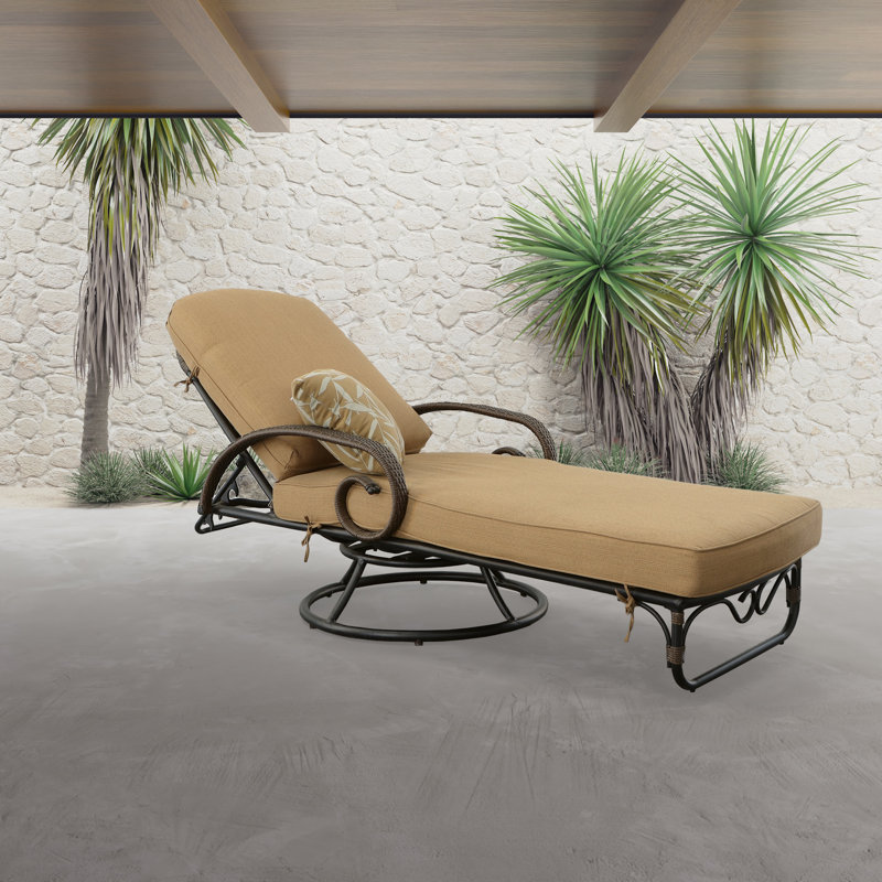 Chaise longue simple 57 po avec coussins Sunbrella