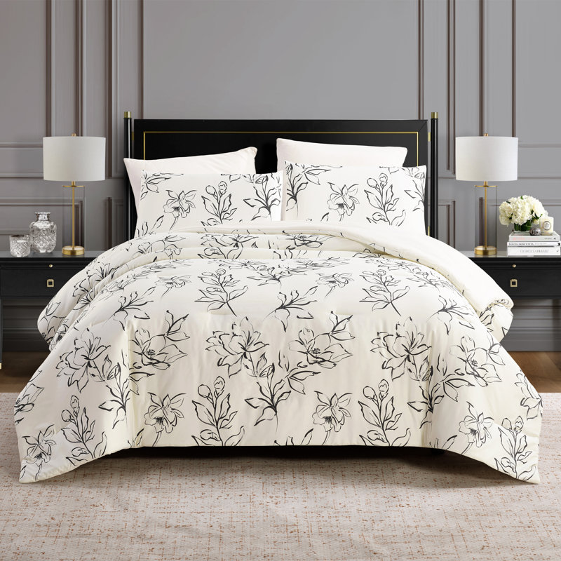 Ensemble d'édredon en coton Dee Ocleppo, Édredon pour très grand lit + 2 taies décorativ