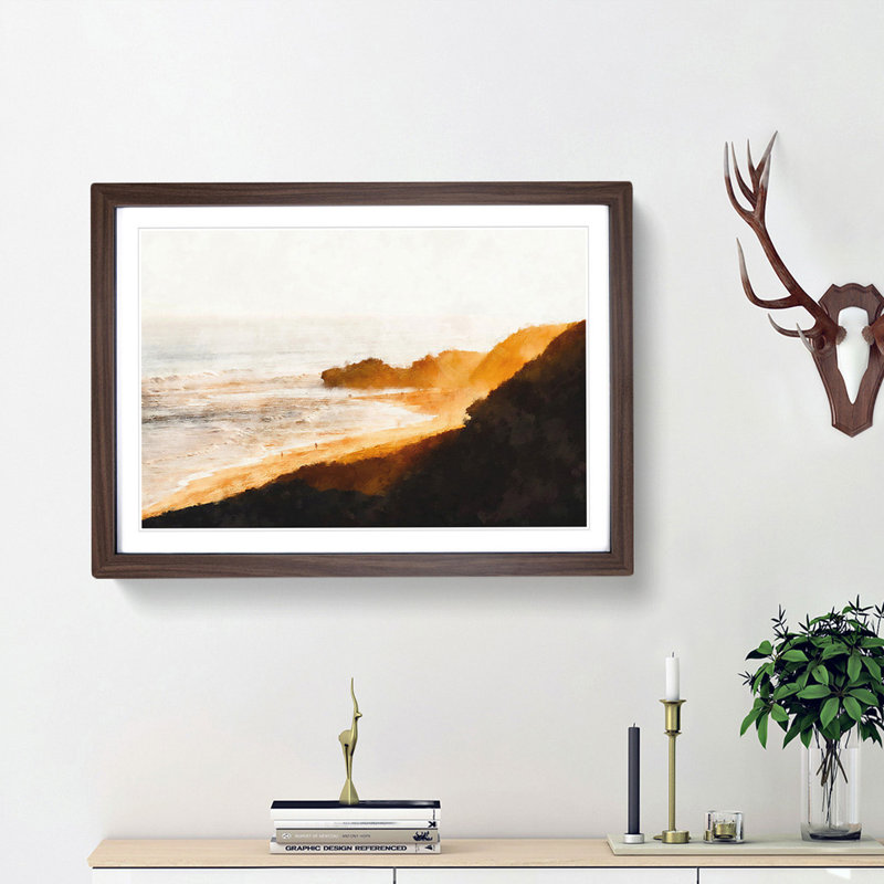 Portsea Beach in Australia - Framed Print, 33cm H x 45cm W x 2cm D, Walnut Framed