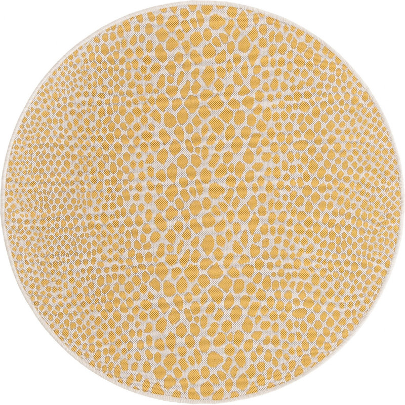 Tapis d'extérieur couleur or, Rond 4 pi