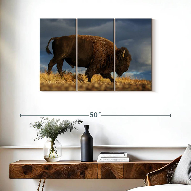 Brampt Walking American Bison, 24" H x 38" W